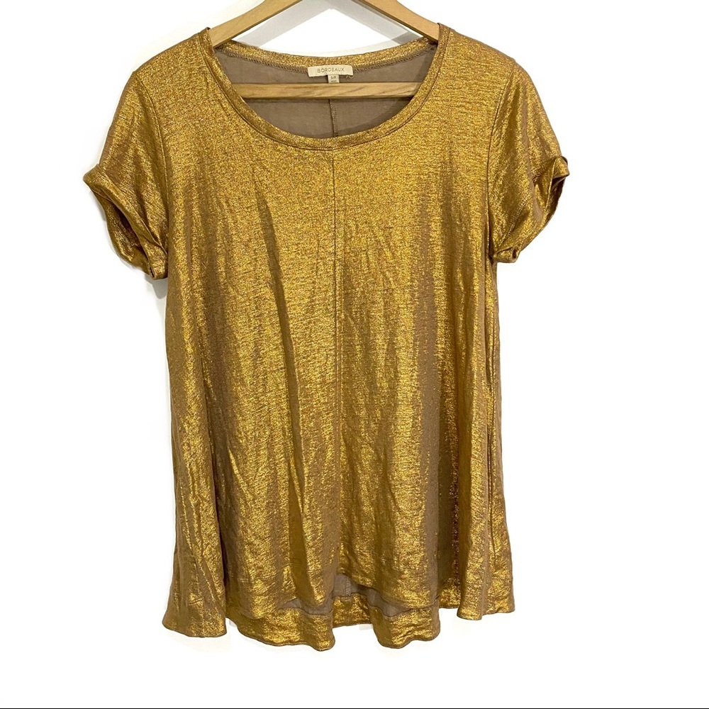 Bordeaux Copper Metallic Tee - image 2